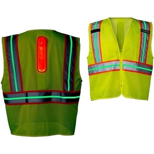 image:imageCoast SV400 Rechargeable Lighted High Visibility Safety Vest with Reflective Glow Stripes Dual Mode Zip Front 2 pockets 2 Mic Tabs Meets ANSIISEA Standards 360 Visibility Yellow LargeLarge