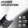 image:imageCoast GX10 550 Lumen Compact amp Waterproof Dual Power LED Flashlight with GripTextured Handle 4 Light Modes Twist Focus amp Pure Beam Technology
