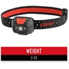 image:imageCoast FL19 365 Lumen Dual Color White amp Red LED Headlamp Batteries amp Hard Hat Clips Included BlackBlack