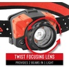 image:imageCoast FL85 615 Lumen Dual Color Pure Beam Focusing LED Headlamp with Twist Focus Hinged Beam Adjustment Hard Hat Compatibility and Reflective Strap Red