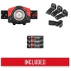 image:imageCoast FL85 615 Lumen Dual Color Pure Beam Focusing LED Headlamp with Twist Focus Hinged Beam Adjustment Hard Hat Compatibility and Reflective Strap Red