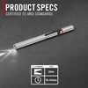 image:imageCoast A9R 54 Lumen Rechargeable Inspection Beam LED Penlight with Flex Charge and Charging Cap SilverBlack