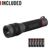 image:imageCoast GX30 2300 Lumen Waterproof Alkaline and Rechargeable Dual Power LED Flashlight with Twist Focus AntiRoll Cap and Textured Handle 6 x AA Batteries Included length 85 inches
