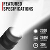 image:imageCoast GX30 2300 Lumen Waterproof Alkaline and Rechargeable Dual Power LED Flashlight with Twist Focus AntiRoll Cap and Textured Handle 6 x AA Batteries Included length 85 inches