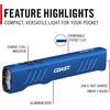 image:imageCoast Slayer 1150 Lumen USBC Rechargeable LED Flashlight with SpotFlood Memory Mode and Pocket Clip SilverBlue