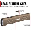 image:imageCoast Slayer 1150 Lumen USBC Rechargeable LED Flashlight with SpotFlood Memory Mode and Pocket Clip SilverDune