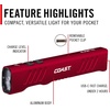 image:imageCoast Slayer 1150 Lumen USBC Rechargeable LED Flashlight with SpotFlood Memory Mode and Pocket Clip SilverRed