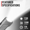 image:imageCoast Slayer 1150 Lumen USBC Rechargeable LED Flashlight with SpotFlood Memory Mode and Pocket Clip SilverSilver