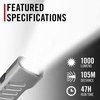 image:imageCoast Slayer Laser 1000 Lumen USBC Rechargeable LED Flashlight with Pocket Clip  Class IIIA 5 mW Laser 650 nm Wavelength