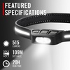 image:imageCoast LHS500R 500 Lumen Waterproof Rechargeable LED Headlamp 360Degree Safety Lighting Silicone Head Strap Four Light Modes Memory Mode