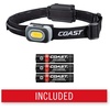 image:imageCoast RL10 560 Lumen Dual Color LED Headlamp with Flood and Spot Beams Variable Light Control COB Alkaline Dual Power NonSlip Band 3 x AAA Included