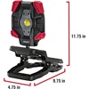 image:imageCoast CL40R 3900 Lumen Rechargeable Dual Power Rotating LED Aluminum Clamp Light with Wide Angle Flood Beam BlackRed