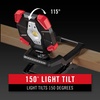 image:imageCoast CL40R 3900 Lumen Rechargeable Dual Power Rotating LED Aluminum Clamp Light with Wide Angle Flood Beam BlackRed
