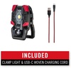 image:imageCoast CL40R 3900 Lumen Rechargeable Dual Power Rotating LED Aluminum Clamp Light with Wide Angle Flood Beam BlackRed