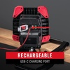 image:imageCoast CL40R 3900 Lumen Rechargeable Dual Power Rotating LED Aluminum Clamp Light with Wide Angle Flood Beam BlackRed