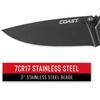 image:imageCoast FDX302 DOUBLE LOCK Folding Knife with 3 Stainless Steel Blade