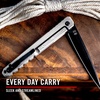 image:imageCoast Founders Collection LX533 ORIGIN Gentlemans EDC Folding Pocketknife DAMASCUS StainlessSteel Handle Flipper Tab Frame Lock Pocket Clip Black Nitride StainlessSteel Blade