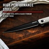 image:imageCoast Founders Collection LX533 ORIGIN Gentlemans EDC Folding Pocketknife DAMASCUS StainlessSteel Handle Flipper Tab Frame Lock Pocket Clip Black Nitride StainlessSteel Blade