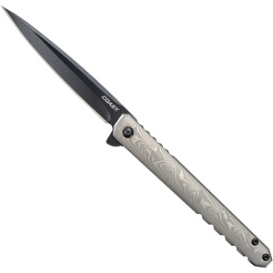image:imageCoast Founders Collection LX533 ORIGIN Gentlemans EDC Folding Pocketknife DAMASCUS StainlessSteel Handle Flipper Tab Frame Lock Pocket Clip Black Nitride StainlessSteel Blade
