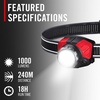 image:imageCoast FL85R 1000 Lumen TriColor WhiteRedGreen Focusing Rechargeable LED Headlamp Builtin Rechargeable BatteryBuiltIn Battery