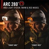 image:imageCoast RL35R VoiceControlled 1100 Lumen Rechargeable LED Headlamp with ARC280 Lighting 4 Color Modes RearFacing Safety Signal Variable Light Control and USBC Charge Port