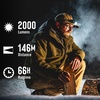 image:imageCoast WPH20R 2000 Lumen IP67 Waterproof USBC Rechargeable Headlamp with SPOT and Flood Beams Pocket and Hat Clip 6 Lightmodes