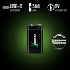 image:imageCoast ZX 9V USBC Rechargeable Batteries ZITHIONX Lithium Ion 15v 560 mAh Long Lasting Charges Under 3 Hours Charging Cable Included 2Battery Pack